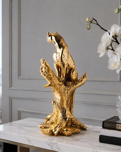 'Majestic Watch' Decorative leopard Figurine