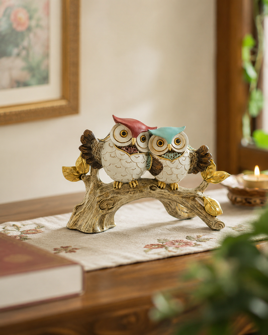 Whimsical Couple Decorative Owl Figurine