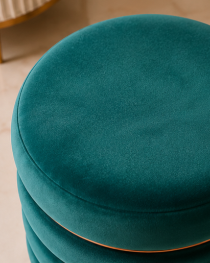 Emerald Luxe Velvet Ottoman Stool