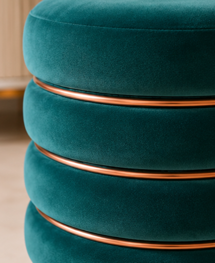 Emerald Luxe Velvet Ottoman Stool