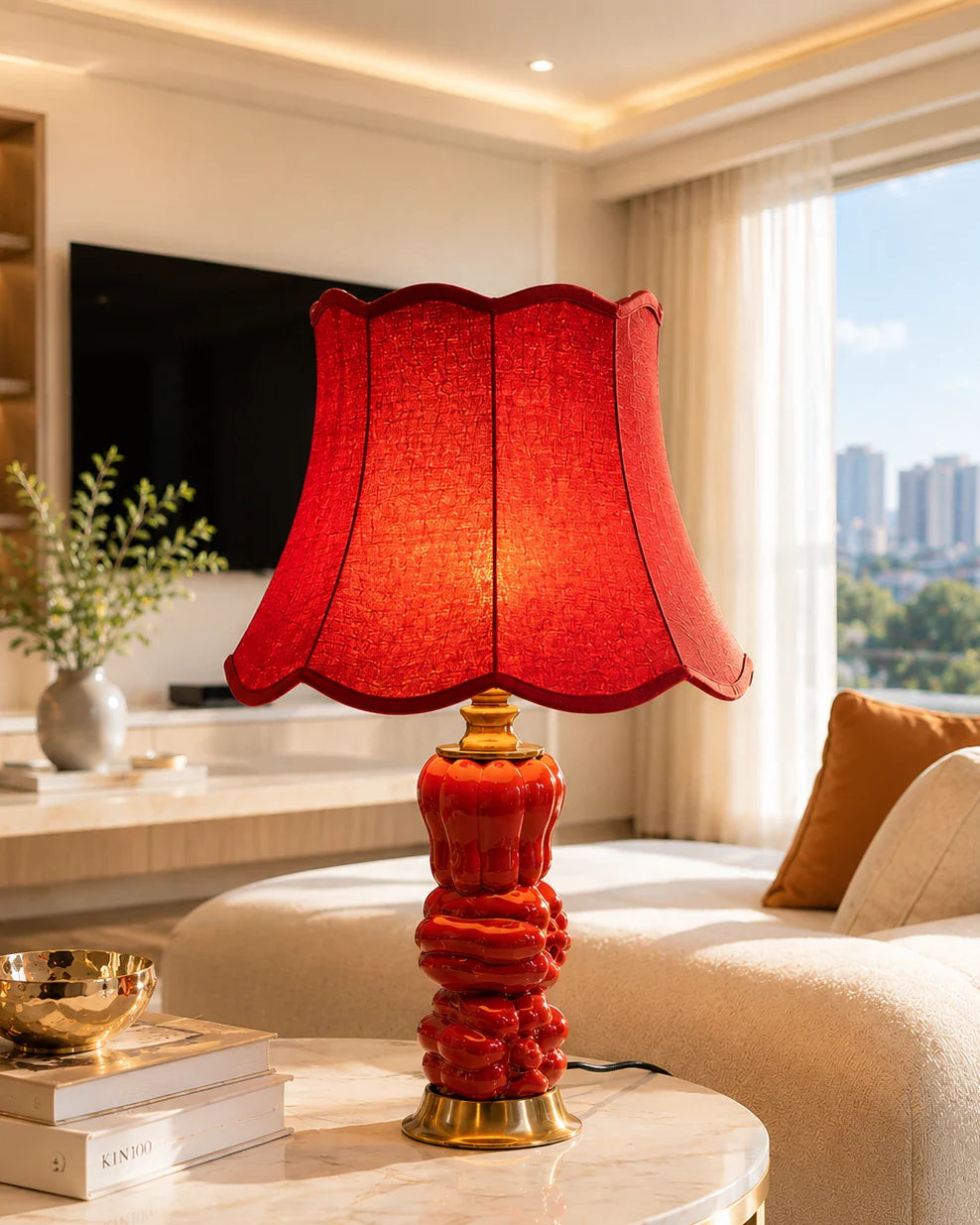 Red Bell Pepper Ceramic Table Lamp