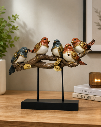 Decorative Bird Family Figurine