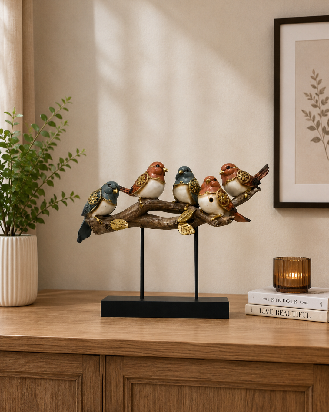 Decorative Bird Family Figurine