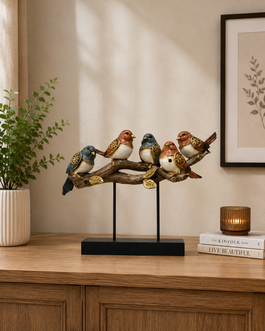 Decorative Bird Family Figurine