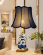 Blue Ceramic Figurine Table Lamp
