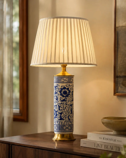 Royal Blue Column Table Lamp