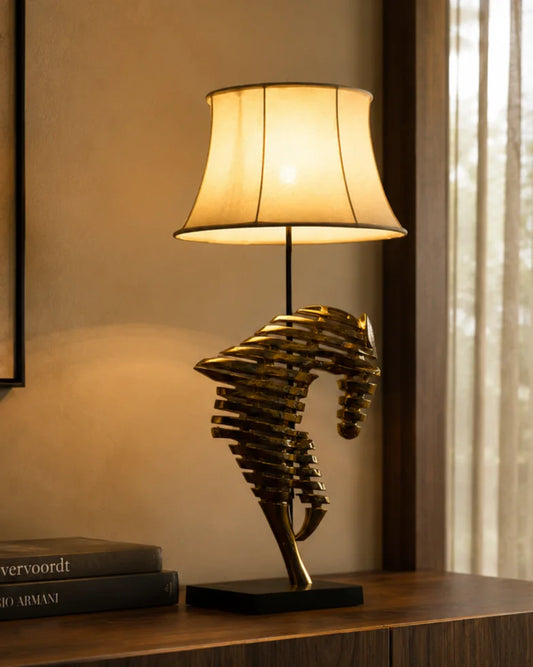 Golden Gallop Horse Sculpture Table Lamp