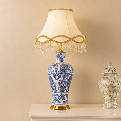Calm Haven Decorative Table Lamp For Home (Victorian Shade)