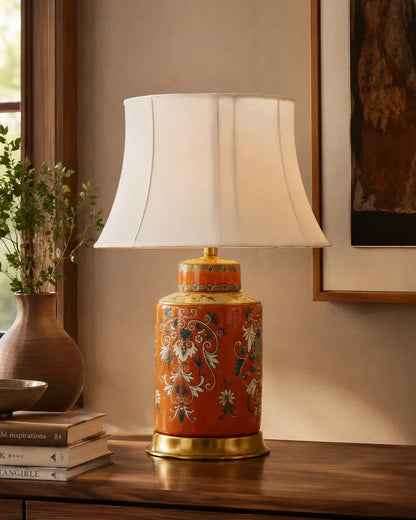 Ornate Pattern Ceramic Table Lamp
