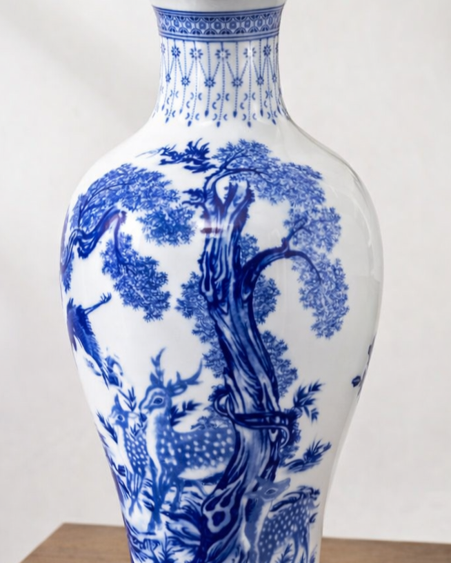 Blue & White Decorative Vase
