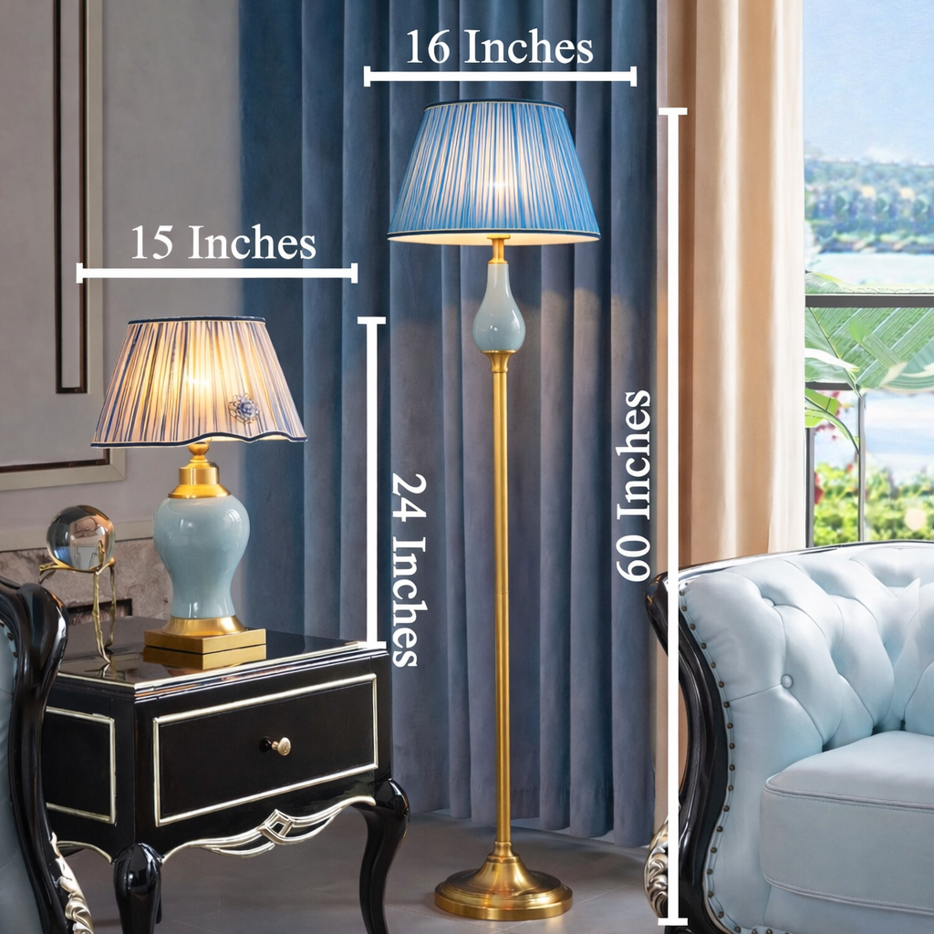 Lladro English Floor & Table Lamp - Combo (N)