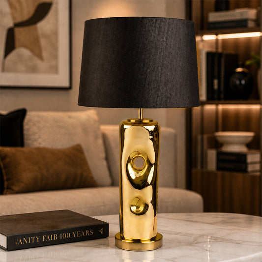 Contemporary Gold Elliptical Table Lamp