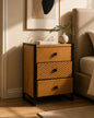Chevron Grain 3-Drawer Bedside Cabinet