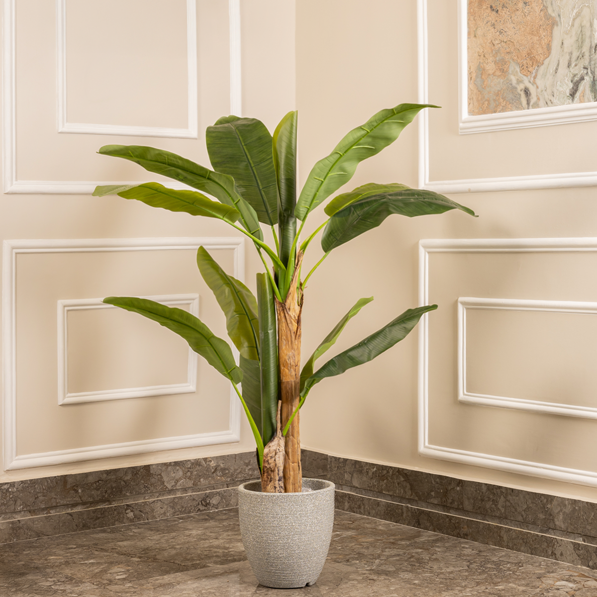Classic Green Banana Plant Artificial plant - (4.6 Feet)  (Natural Feel)