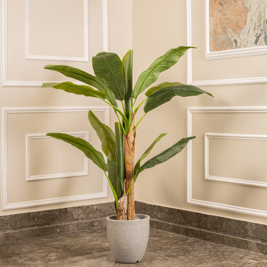 Classic Green Banana Plant Artificial plant - (4.6 Feet)  (Natural Feel)