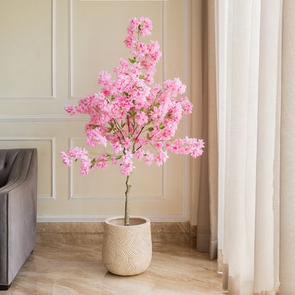Pink Blossom Odyssey Artificial Indoor Plant For Home - 6 Feet (Natural Feel)