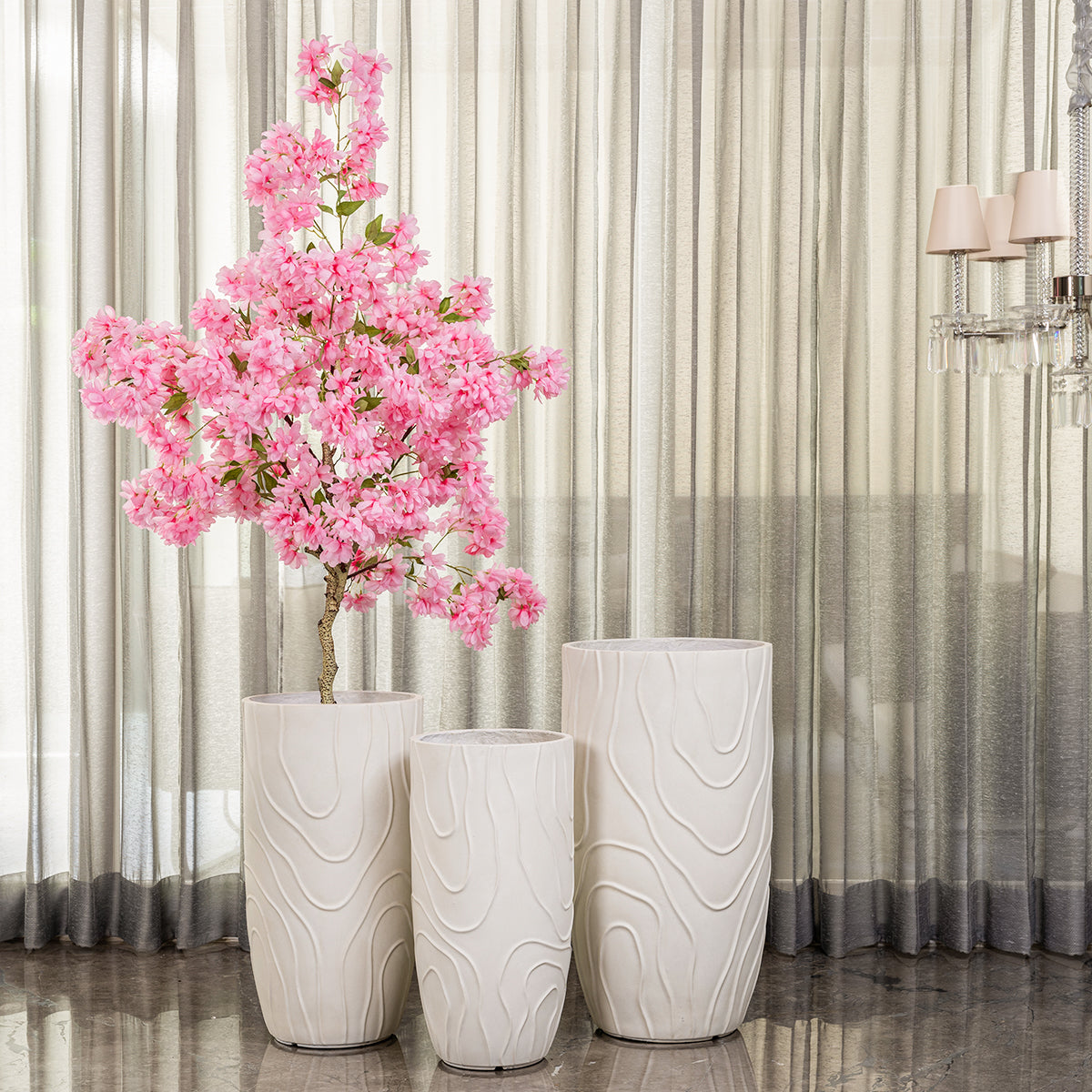 Ocean Curve Indoor Planters For Home - Set of 3