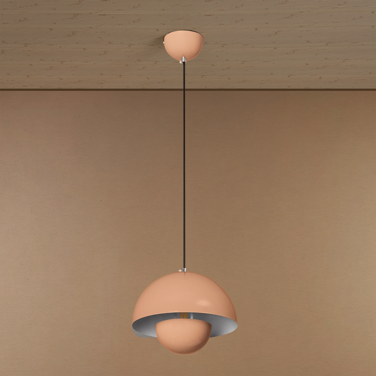 Vibe Dome Pendant Light For Home & Item for Home Decoration  - Peach