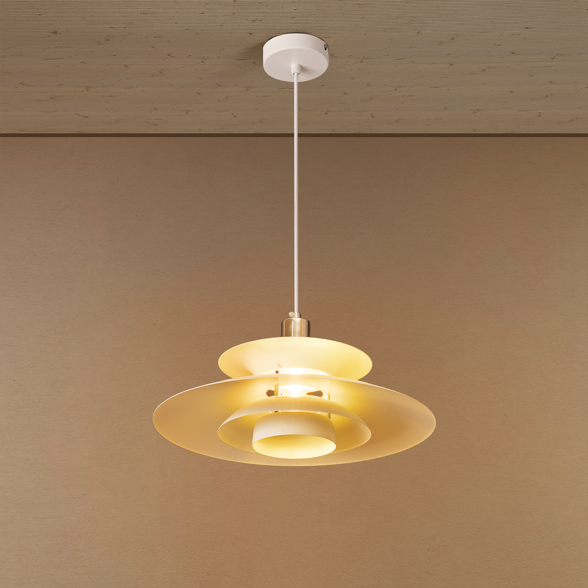 Arctic Wave UFO Pendant For Living Room & Item for Home Decoration - White