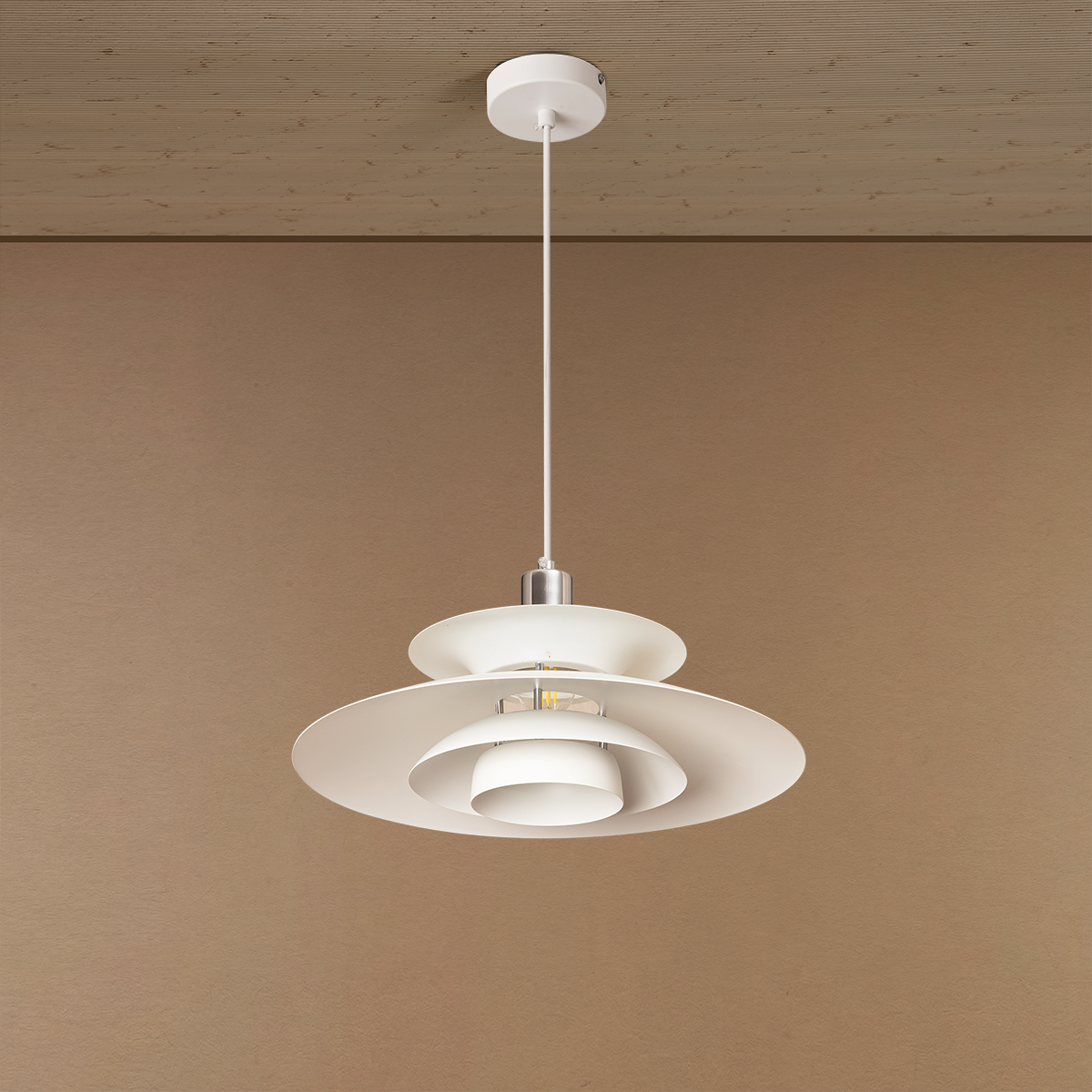 Arctic Wave UFO Pendant For Living Room & Item for Home Decoration - White