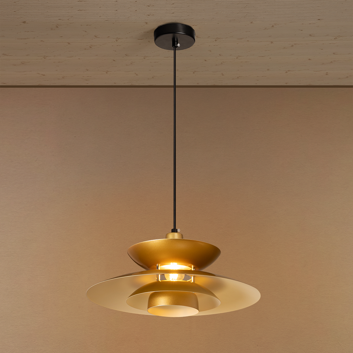 Floating Shade UFO Ceiling Light For Home - Gold