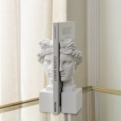Modern Apollo  Bookend For Books - Pair (White)