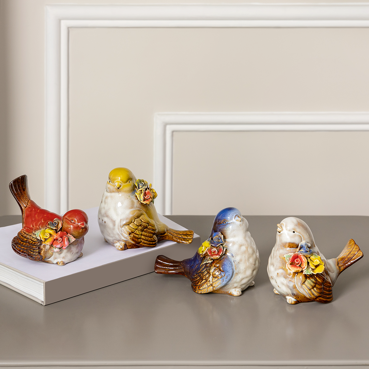 Cheerful Sparrows Table Decoration Showpiece for Home Décor