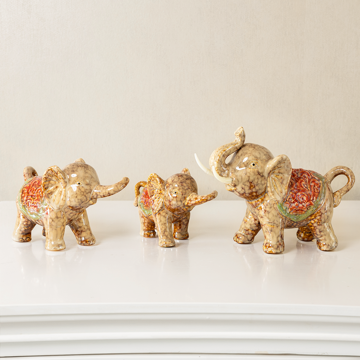 Lucky Elephant Ceramic Decorative showpiece & Items for Room Decoration