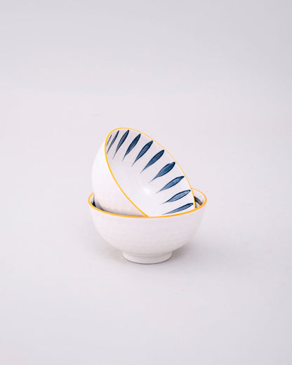 Sapphire Lines Ceramic Katori - Set Of 2