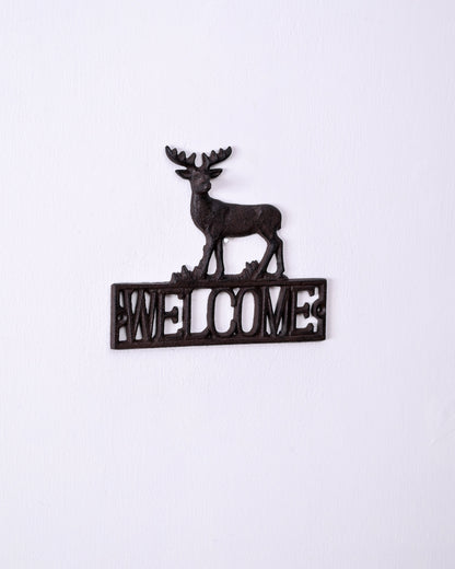 Deer Welcome Cast Iron Wall Mount