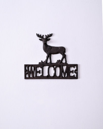 Deer Welcome Cast Iron Wall Mount