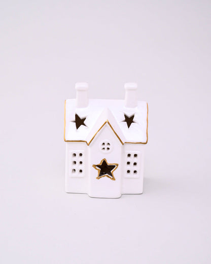 White Serenity Cottage Tealight Holder & Sculpture