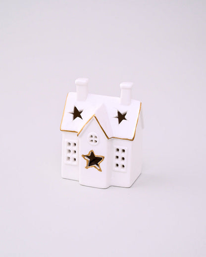 White Serenity Cottage Tealight Holder & Sculpture