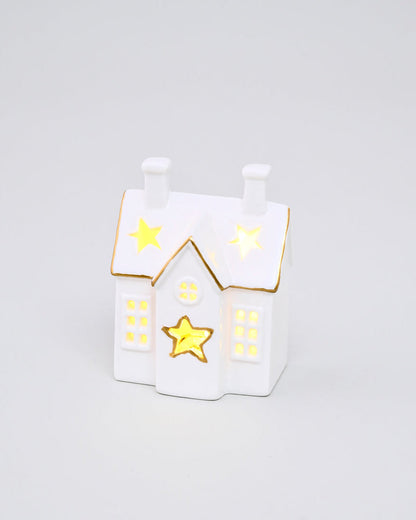 White Serenity Cottage Tealight Holder & Sculpture