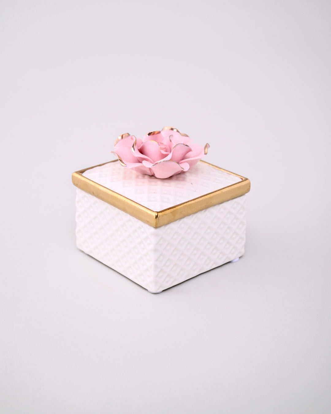 Roselle Charm Square Shape Trinket Keeper