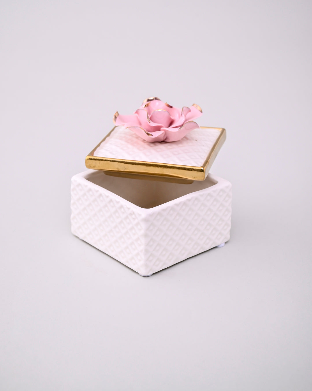 Roselle Charm Square Shape Trinket Keeper