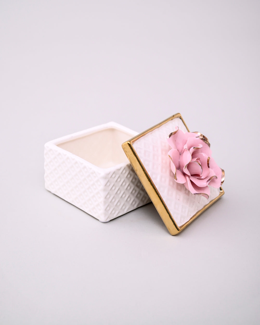 Roselle Charm Square Shape Trinket Keeper