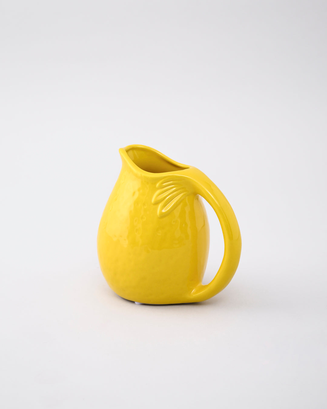 Lemon Glow Ceramic Pitcher Vase - Small