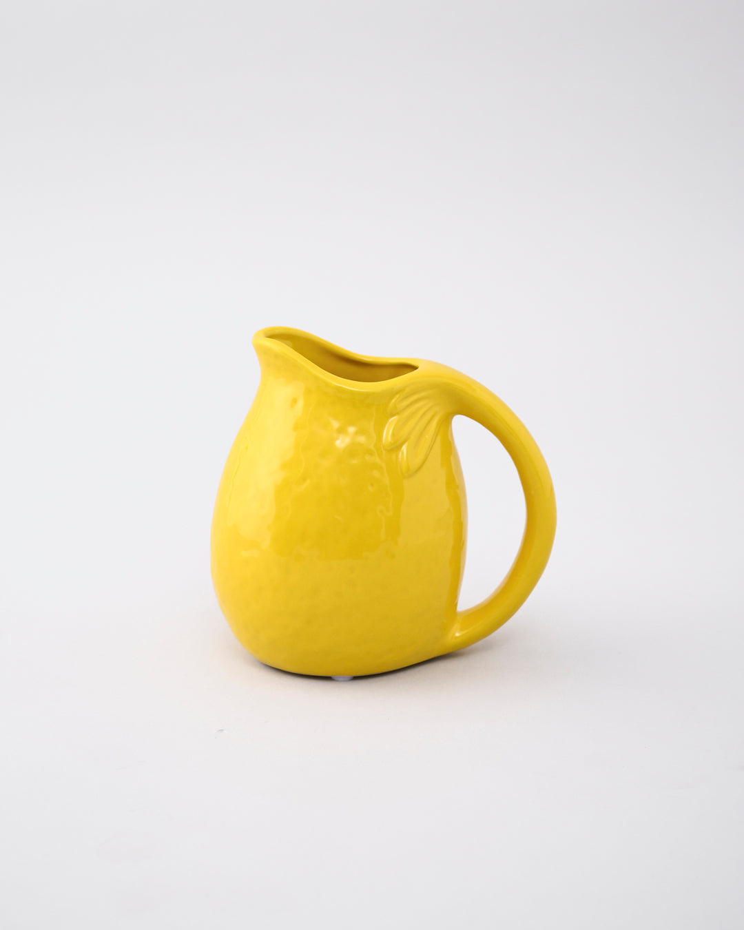 Lemon Glow Ceramic Pitcher Vase - Small
