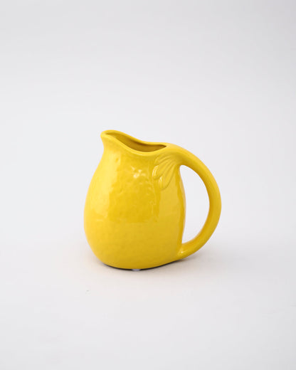 Lemon Glow Ceramic Pitcher Vase - Small