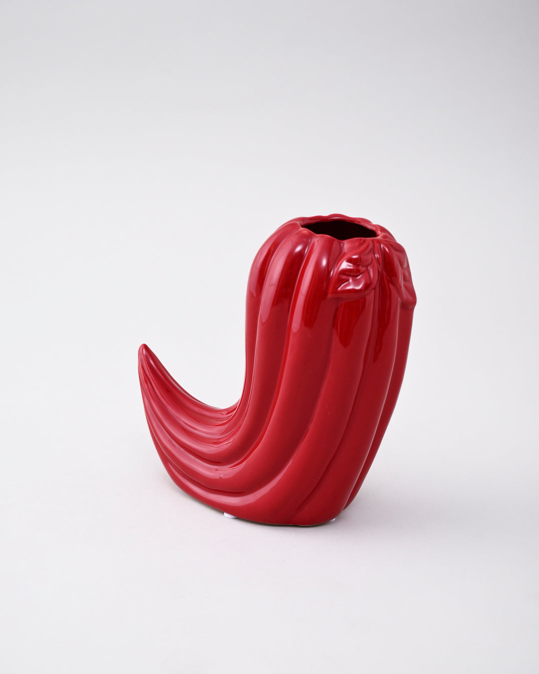 Fiery Red Chili Ceramic Vase
