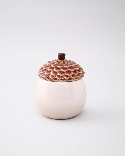Acorn Delight Ceramic Storage Jar