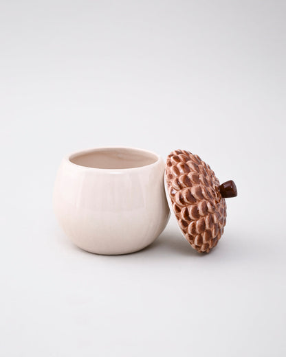 Acorn Delight Ceramic Storage Jar