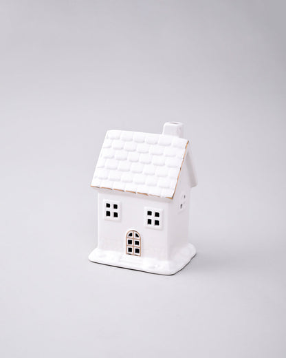 White Serenity Cottage Tealight Holder & Sculpture
