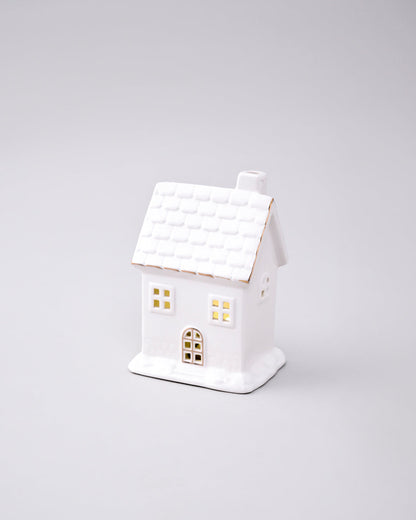 White Serenity Cottage Tealight Holder & Sculpture