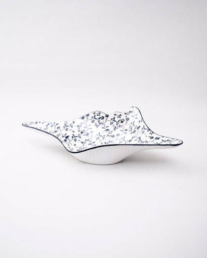 Blue Blossom Wave Ceramic Bowl