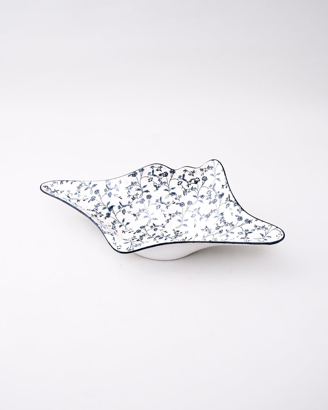 Blue Blossom Wave Ceramic Bowl