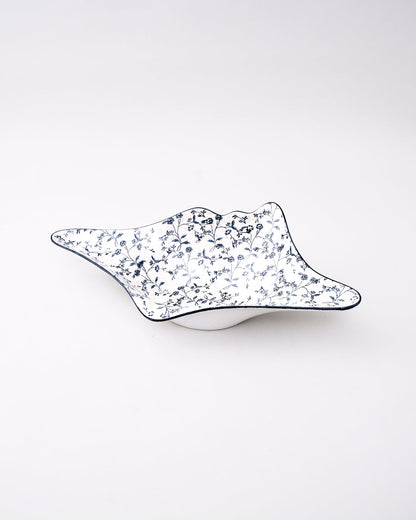 Blue Blossom Wave Ceramic Bowl