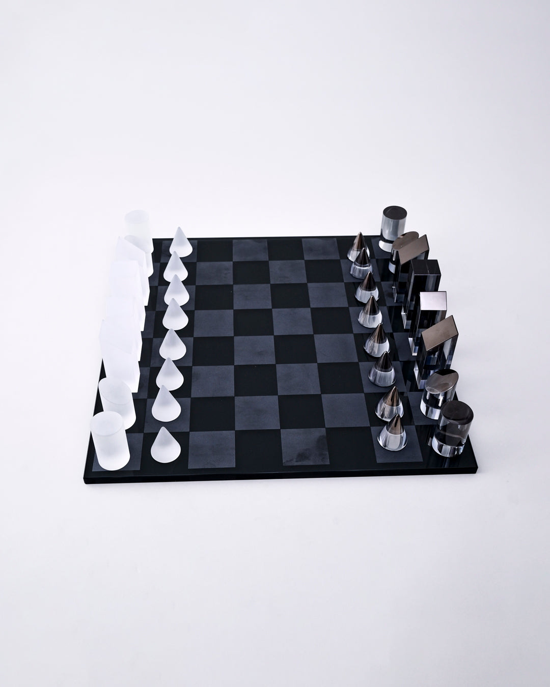 Modern Crystal Geometry Chess Set