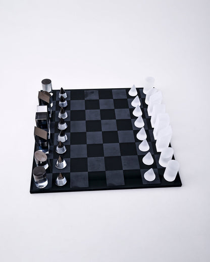 Modern Crystal Geometry Chess Set